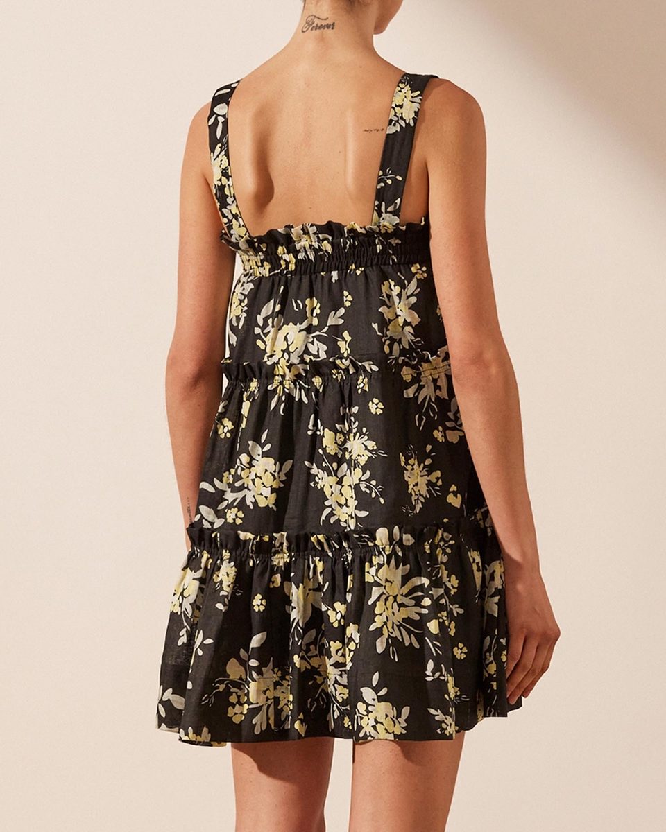 Shona Joy Black Floral Dress