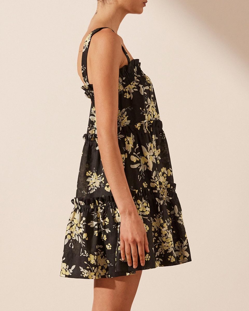 Shona Joy Black Floral Dress