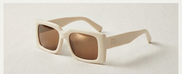 Ferragamo SF2032S Rectangular Sunglasses – Ivory Beige