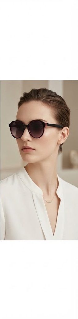 Shanghai Tang Round-Frame Sunglasses – Black/Pink