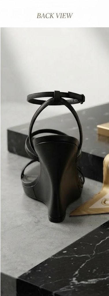 Tom Ford Pointed-Toe Wedge Sandals – Black Leather