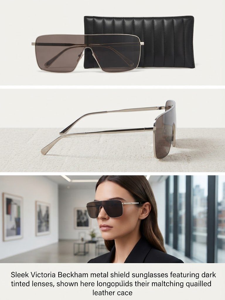 Victoria Beckham Metal Shield Sunglasses – Black
