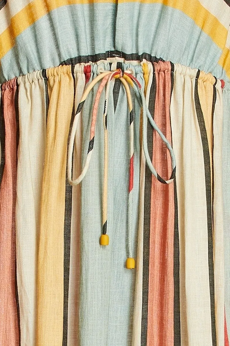 Cassia Tiered Linen-Canvas Midi Dress
